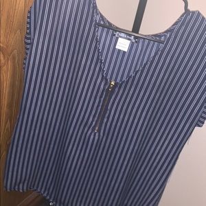 Blue and white stripped blouse
